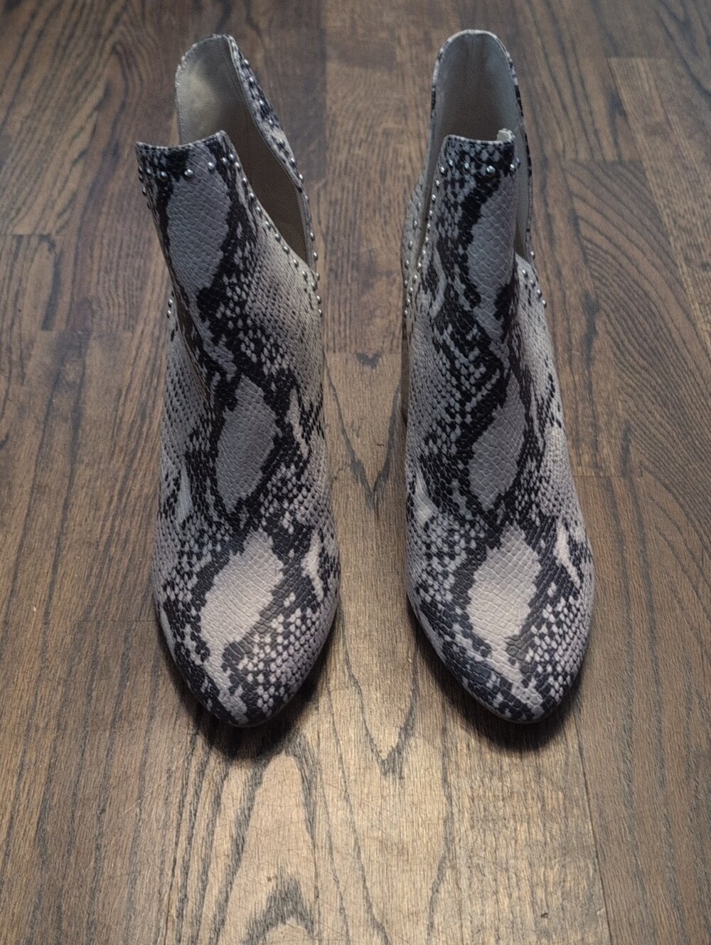 Steve Madden Women’s Snake-Print Ankle Boots in Gray NWOT